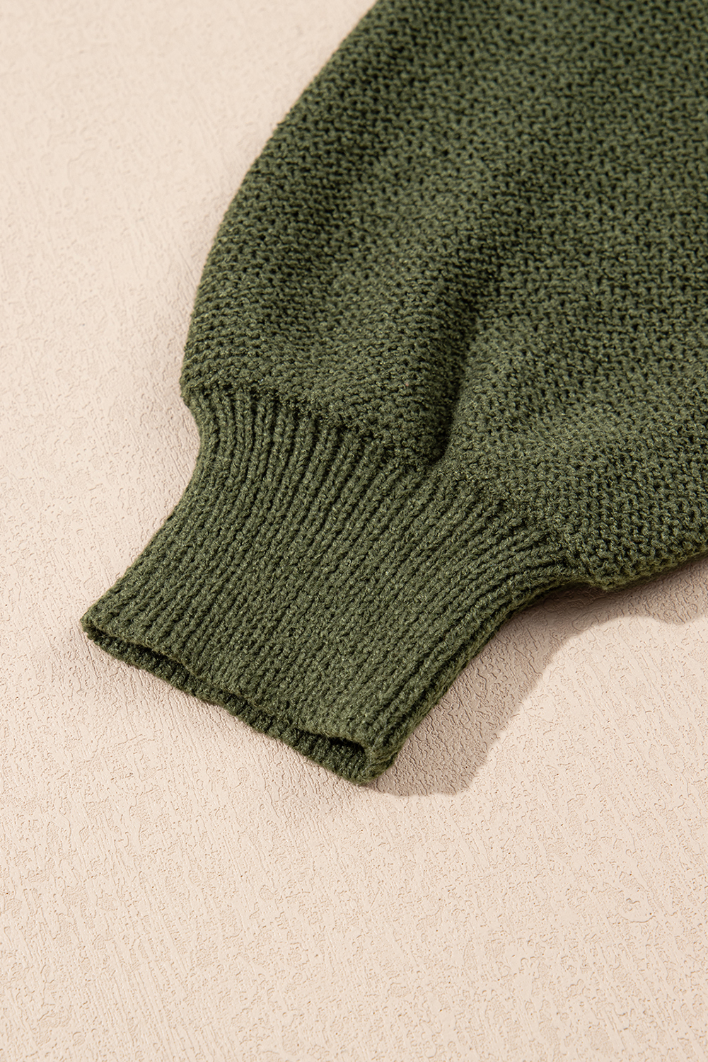 Vineyard Green Chunky Knit Raglan Sleeve Pullover Sweater