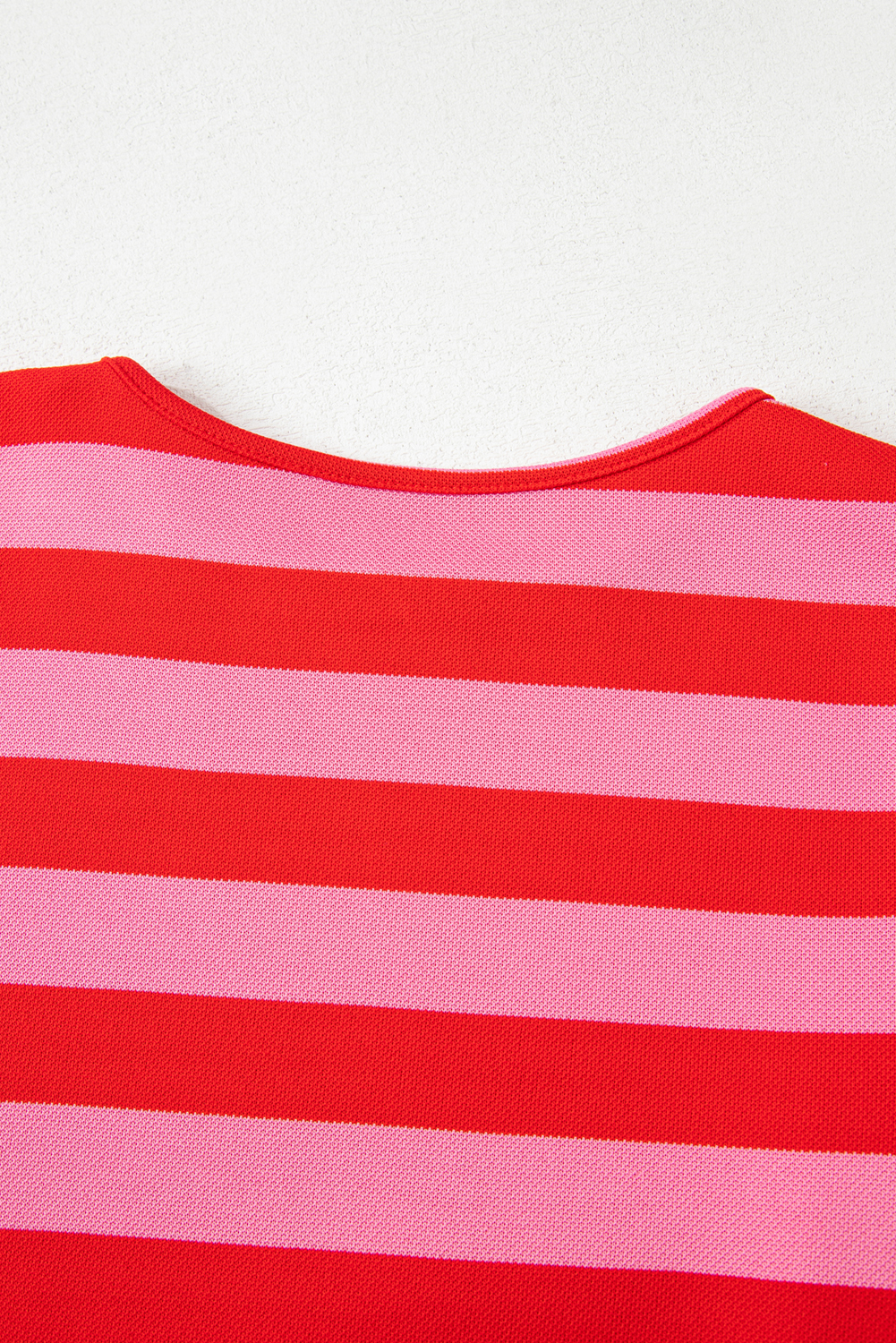 Green Stripe Flutter Sleeve Round Neck Shift Dress