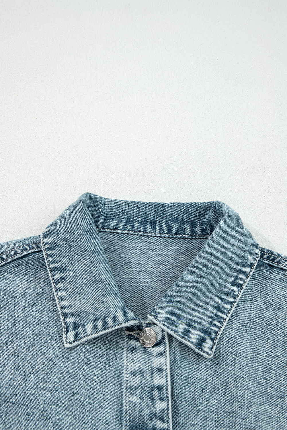 Myosotis Button Flap Pocket Frayed Detail Denim Vest