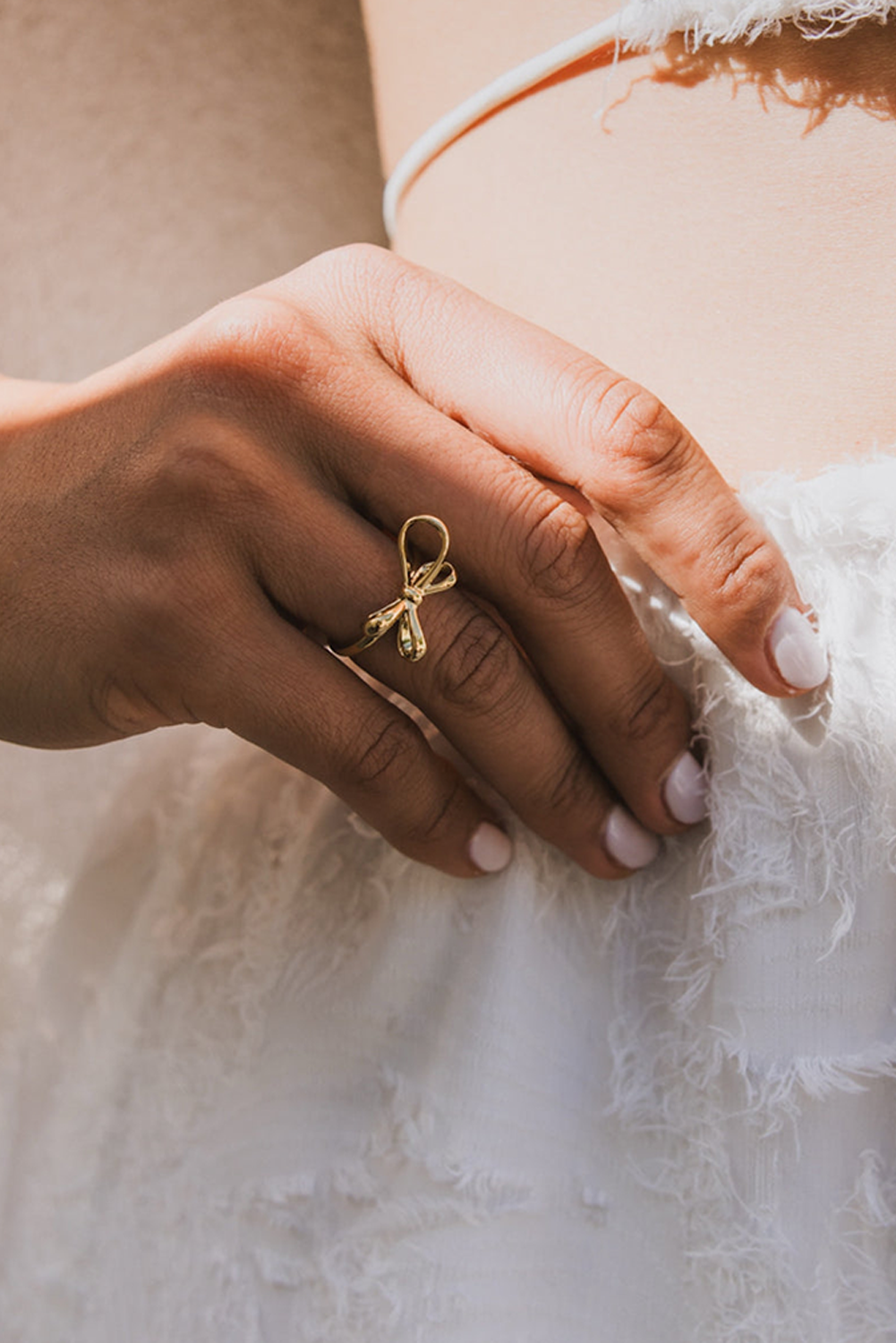 Gold Plated Alloy Half Open Bow Ring