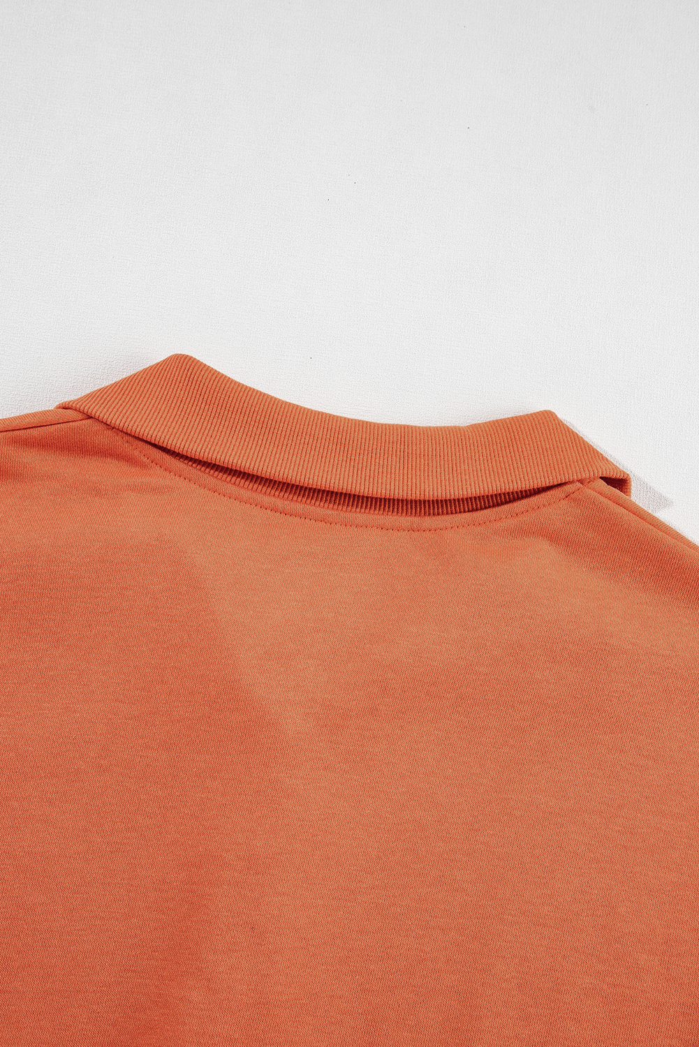 White Buttoned Collared Raw Detail High Low Baggy Sweatshirt with Slits