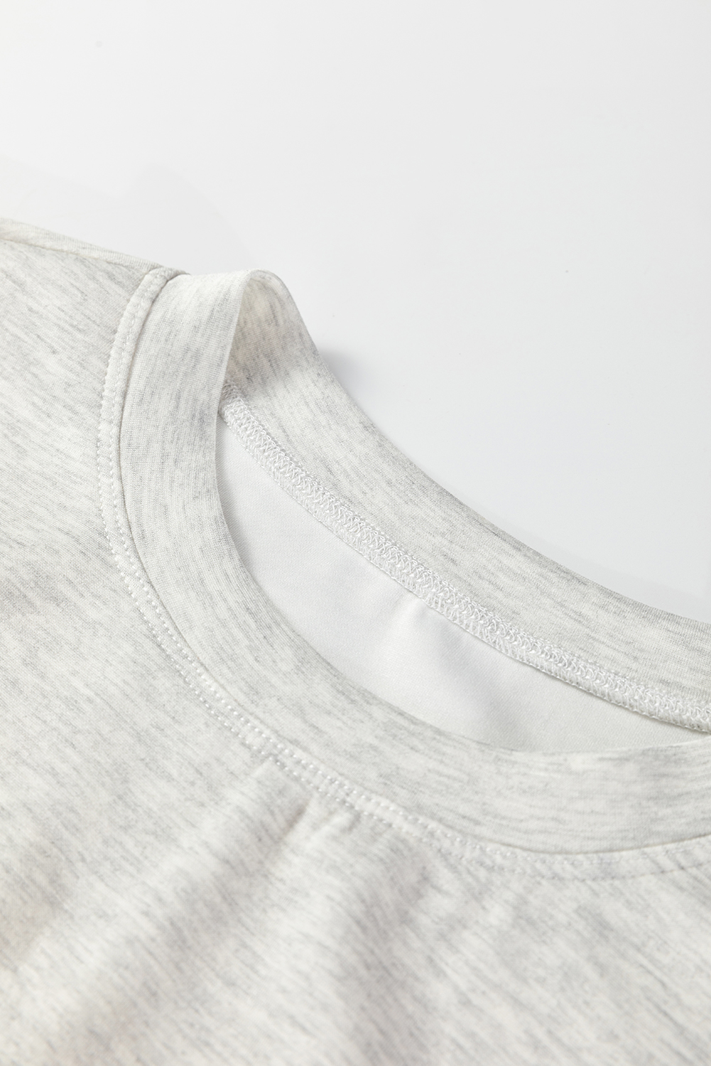 Light Grey Drawstring Waist Tunic Solid Sweatshirt