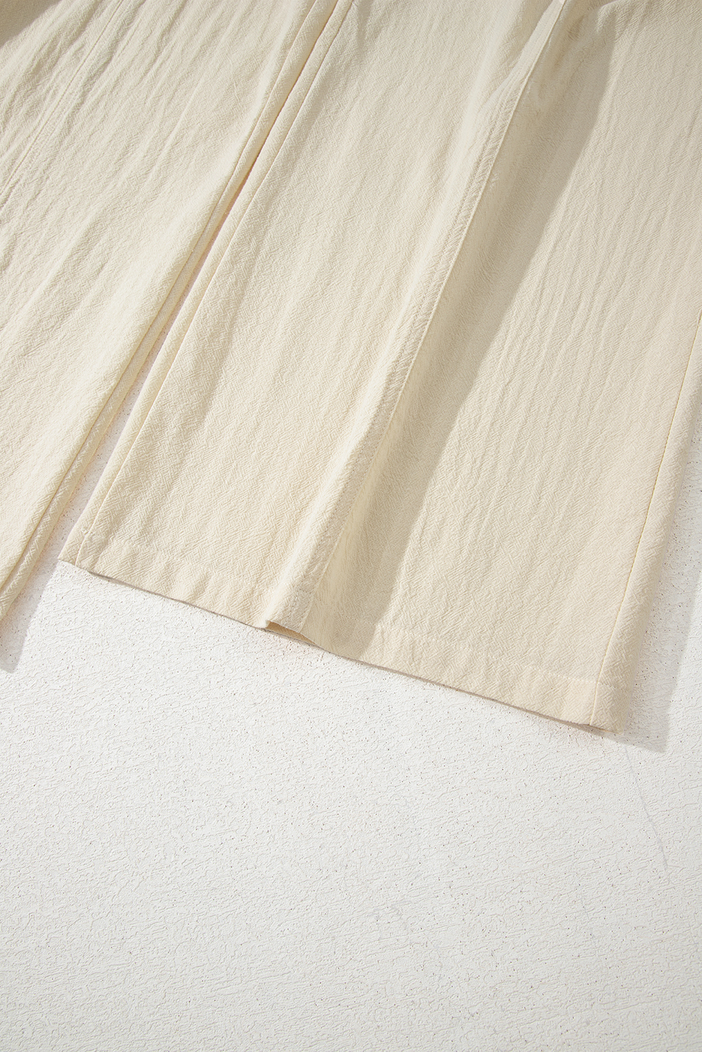 Beige Ruched High Waist Sleeveless Wide Leg Jumpsuit