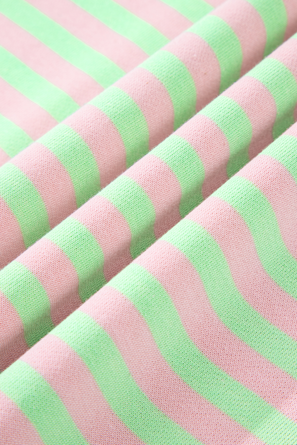 Red Stripe Contrast Ribbed Trim Crossed Stitch Drop Shoulder Sweatshirt