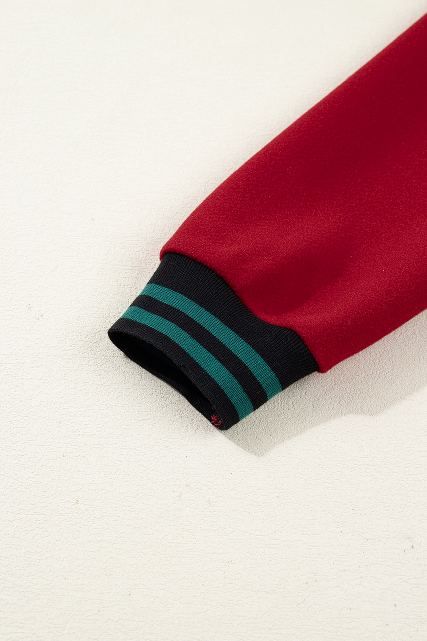 Racing Red Contrast Cuffed Drop Shoulder Zip up Tunic Hoodie