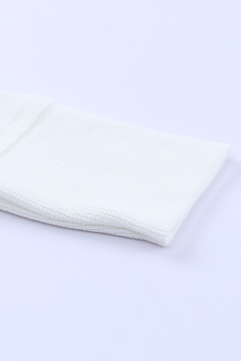 Black Waffle Knit Henley Top