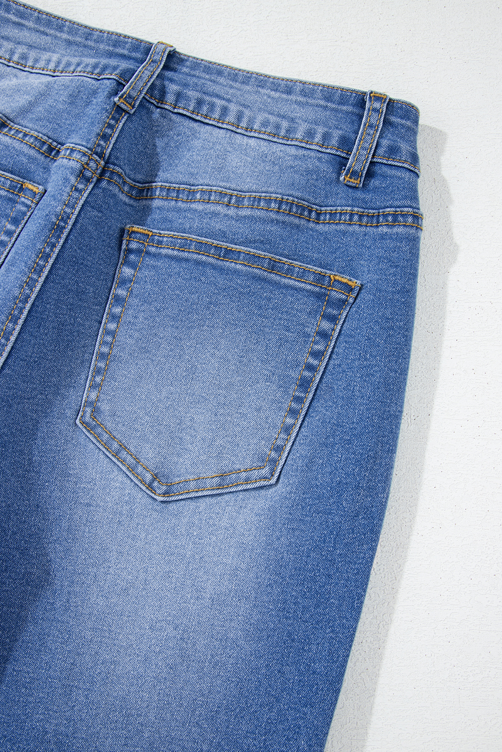 Real Teal Raw Hem Unique Cuffs Straight High Rise Loose Jeans