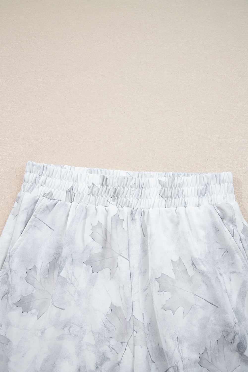 Beige Camo Print Baggy Drawstring Jogger Sweatpants