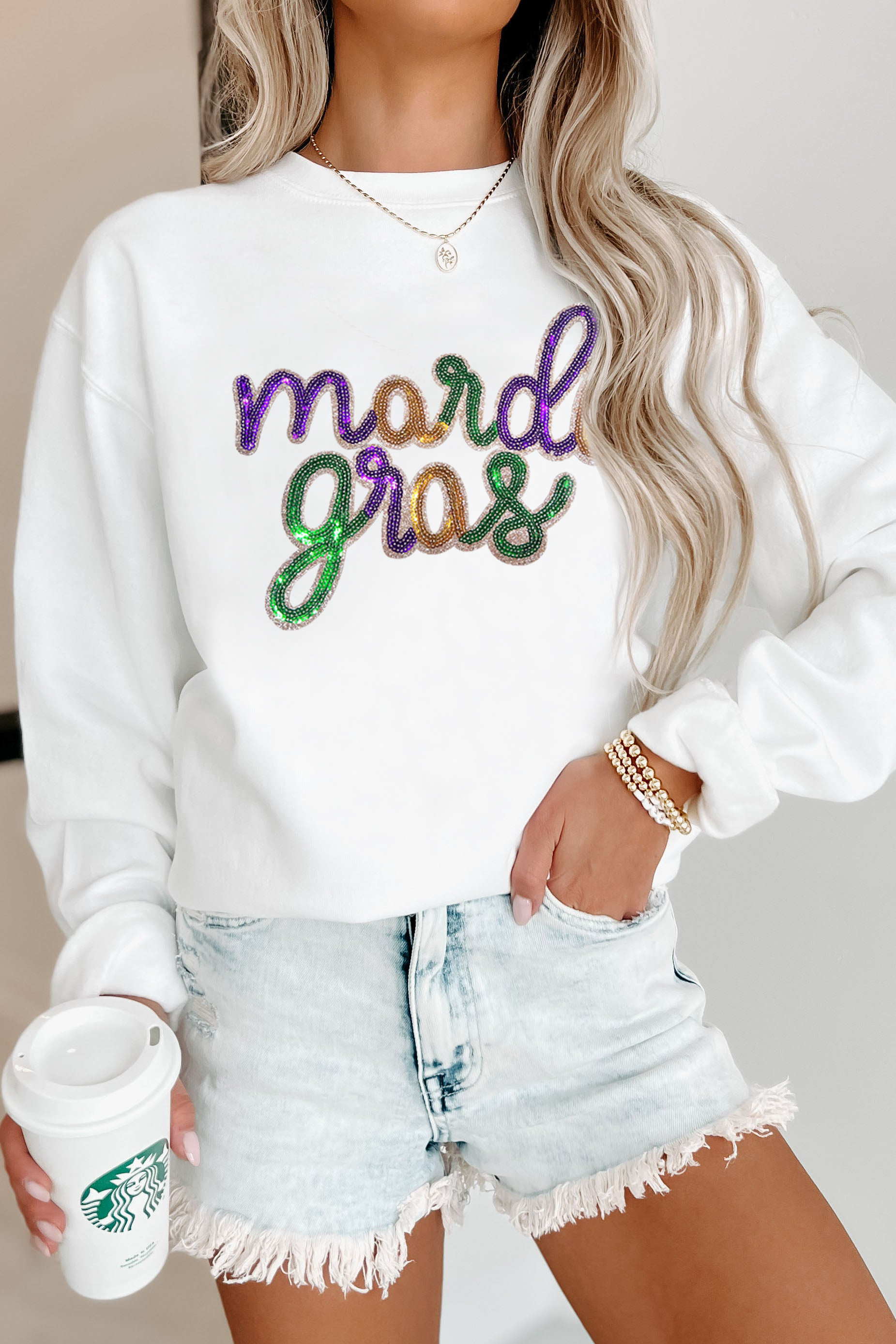 Wisteria Sequin mardi gras Graphic T Shirt