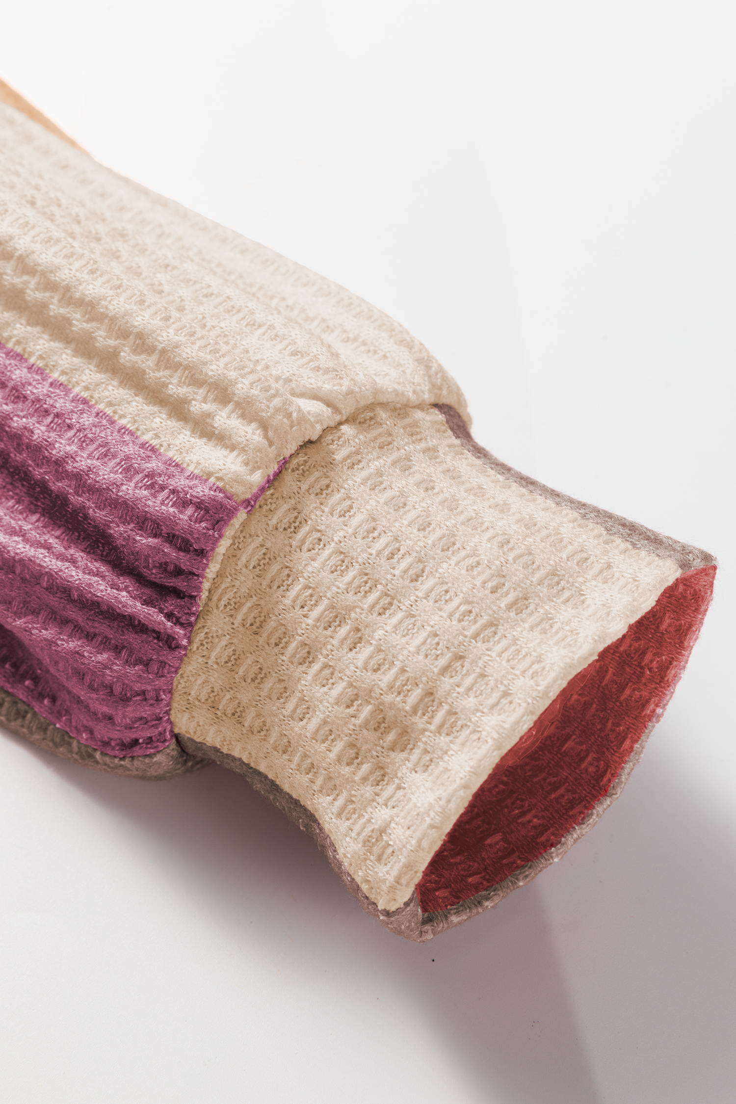 Green Checkered Print Textured Knit Long Sleeve Loose Top