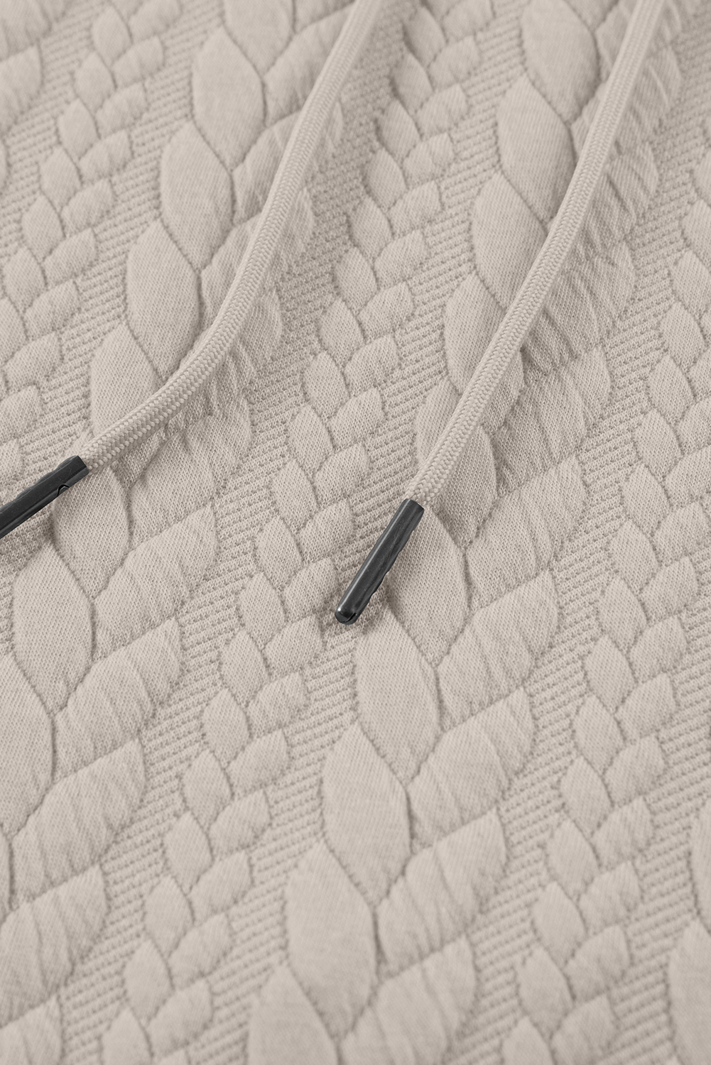 Smoke Gray Cable Textured Baggy Solid Hoodie