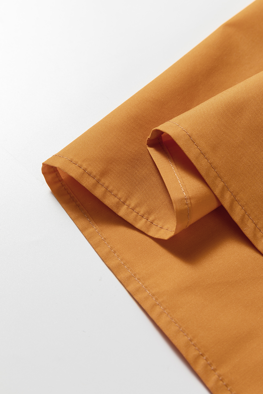 Buckskin Contrast Leopard Trim Split Neck Puff Sleeve Blouse