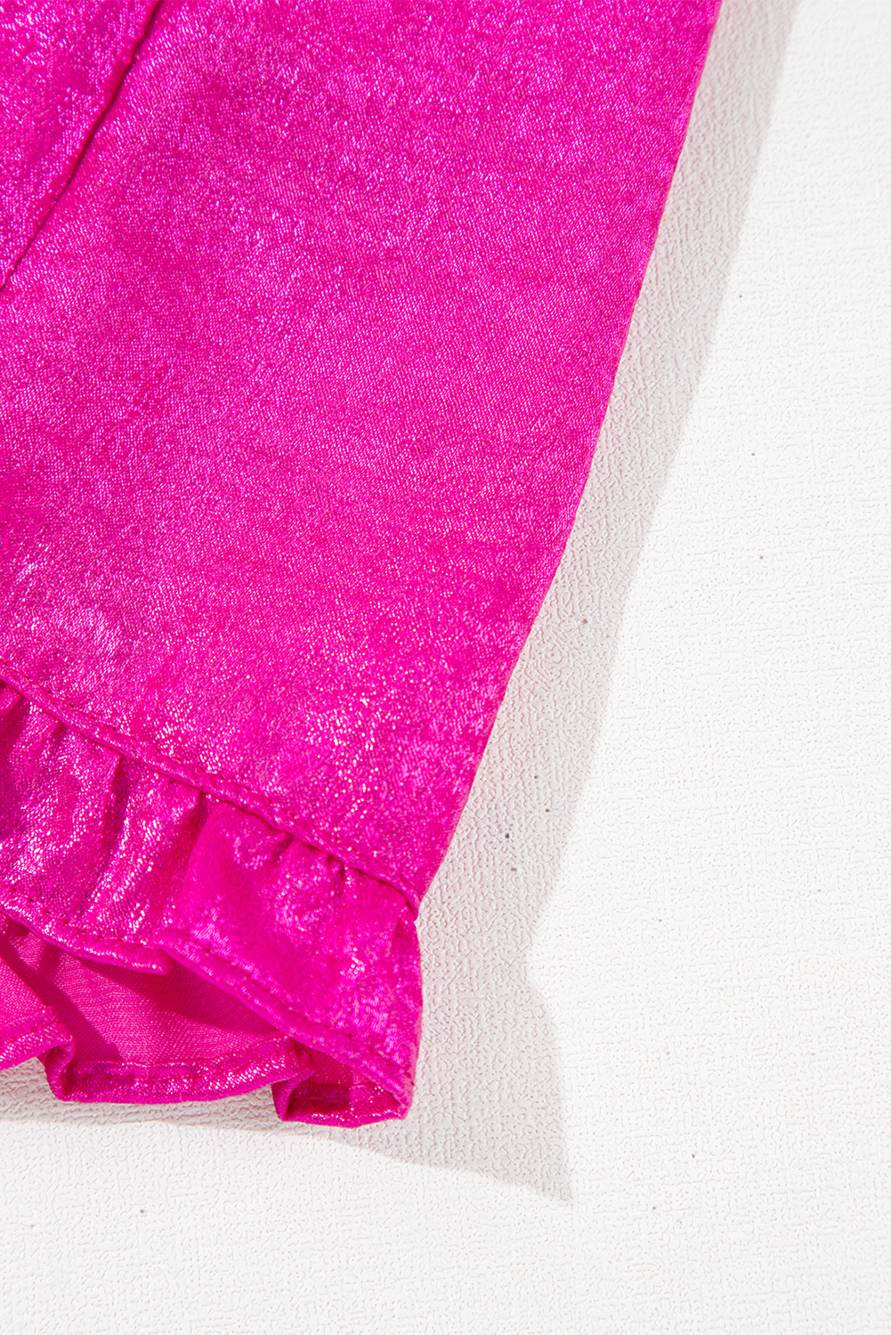 Dearlovers Gold Metallic Frilled V Neck Puff Sleeve Babydoll Blouse