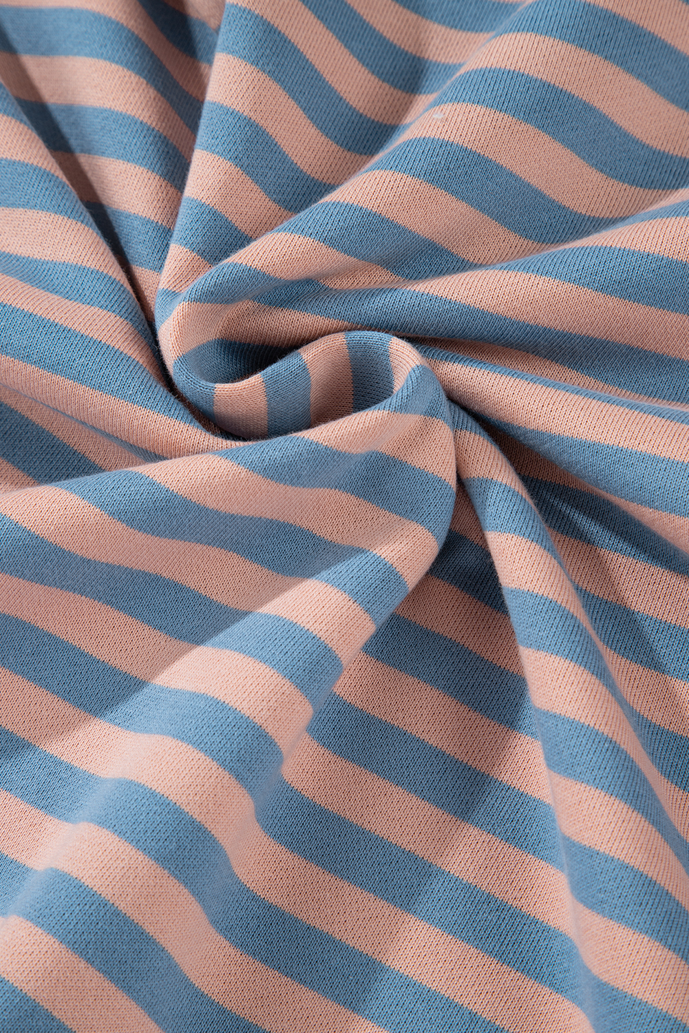 Red Stripe Contrast Ribbed Trim Crossed Stitch Drop Shoulder Sweatshirt