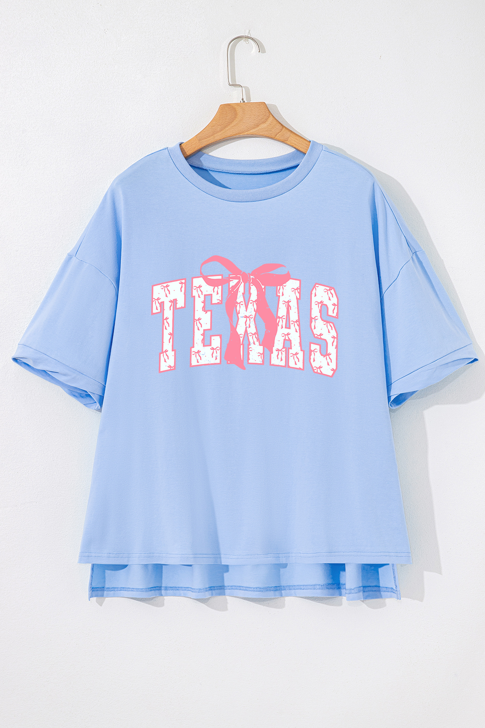 Black Loose Half Sleeve Hi Low Hem T Shirt