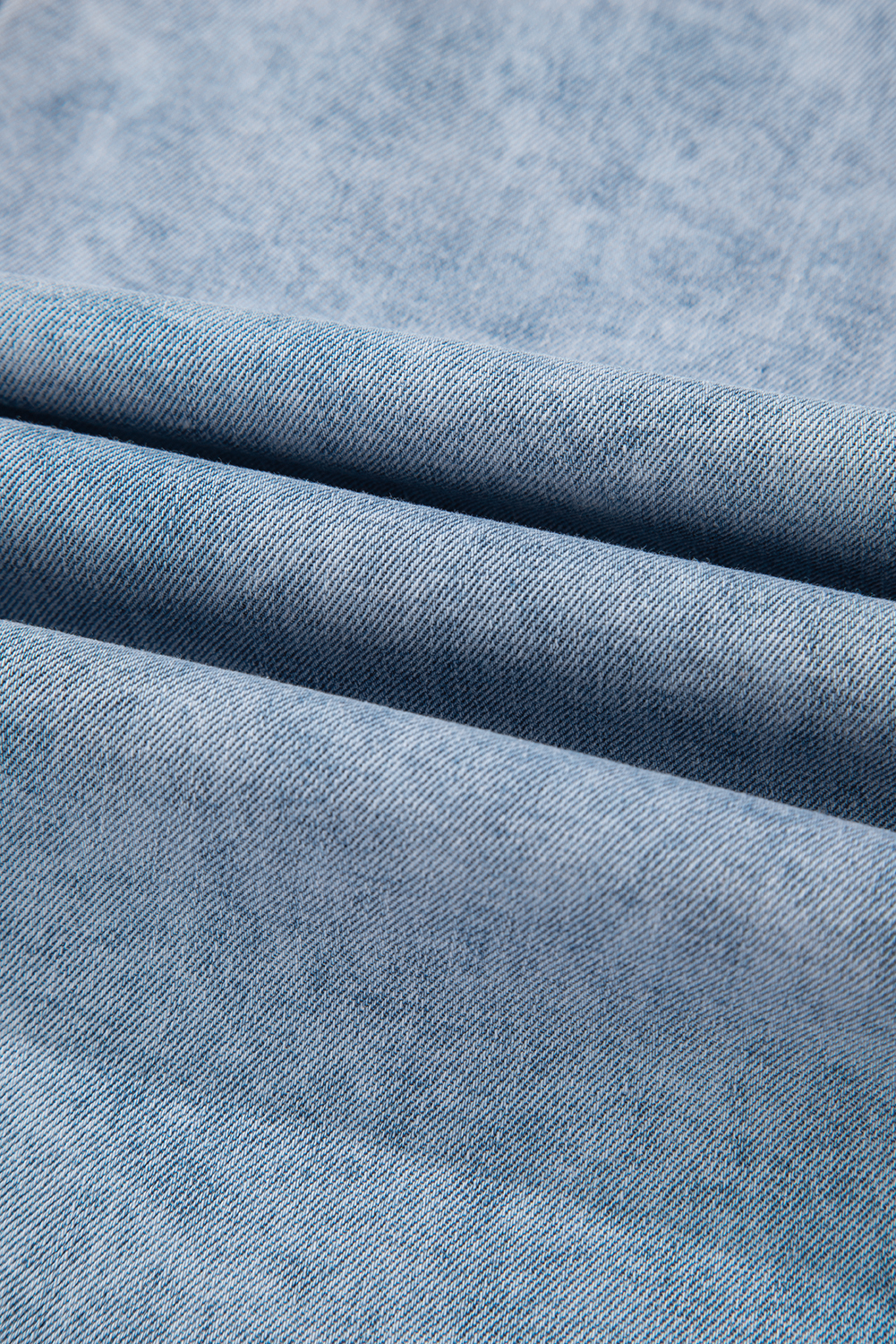 Beau Blue Mineral Wash Denim Frayed U Neck Sleeveless Top