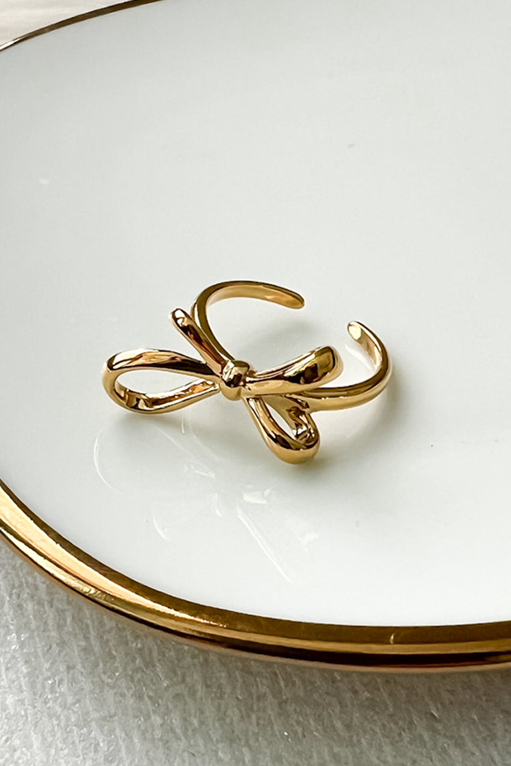 Gold Plated Alloy Half Open Bow Ring