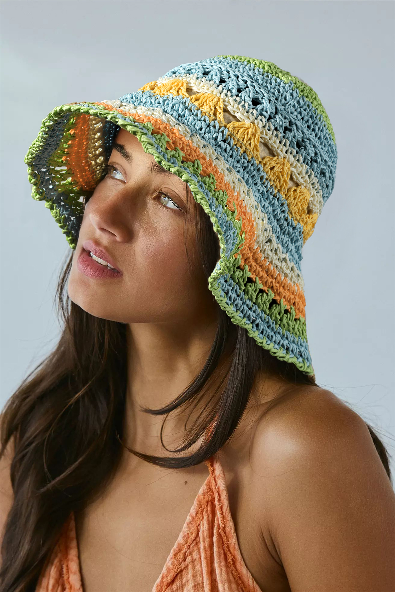 White Papyrus Weaving Straw Fisherman Hat