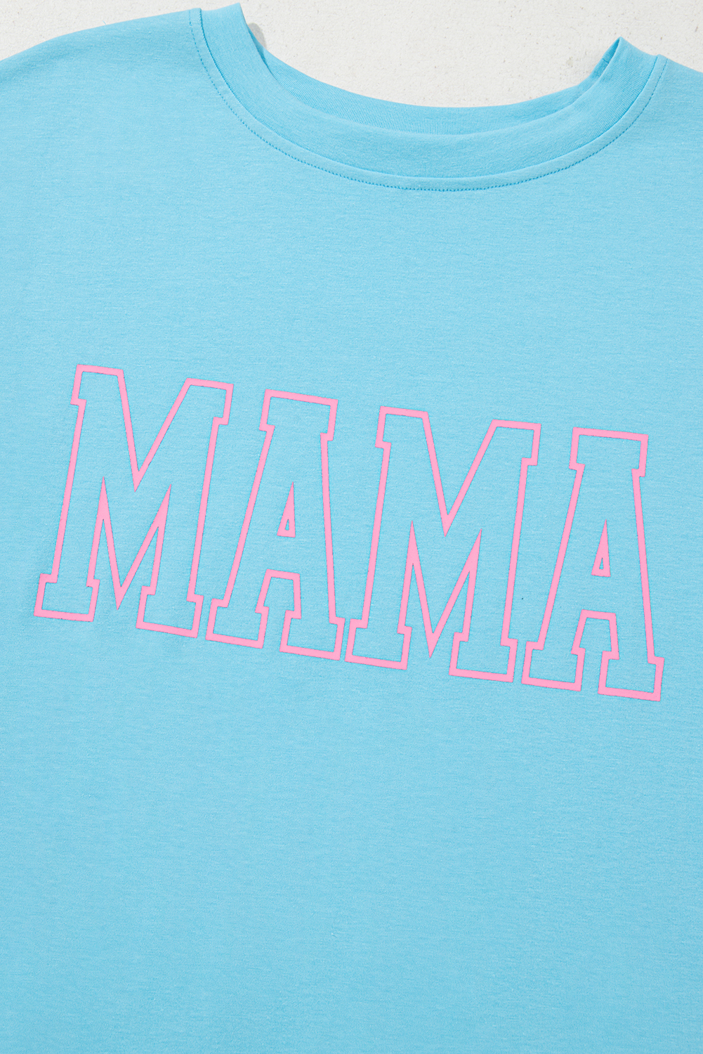 Black MAMA Letter Graphic Neon T Shirt