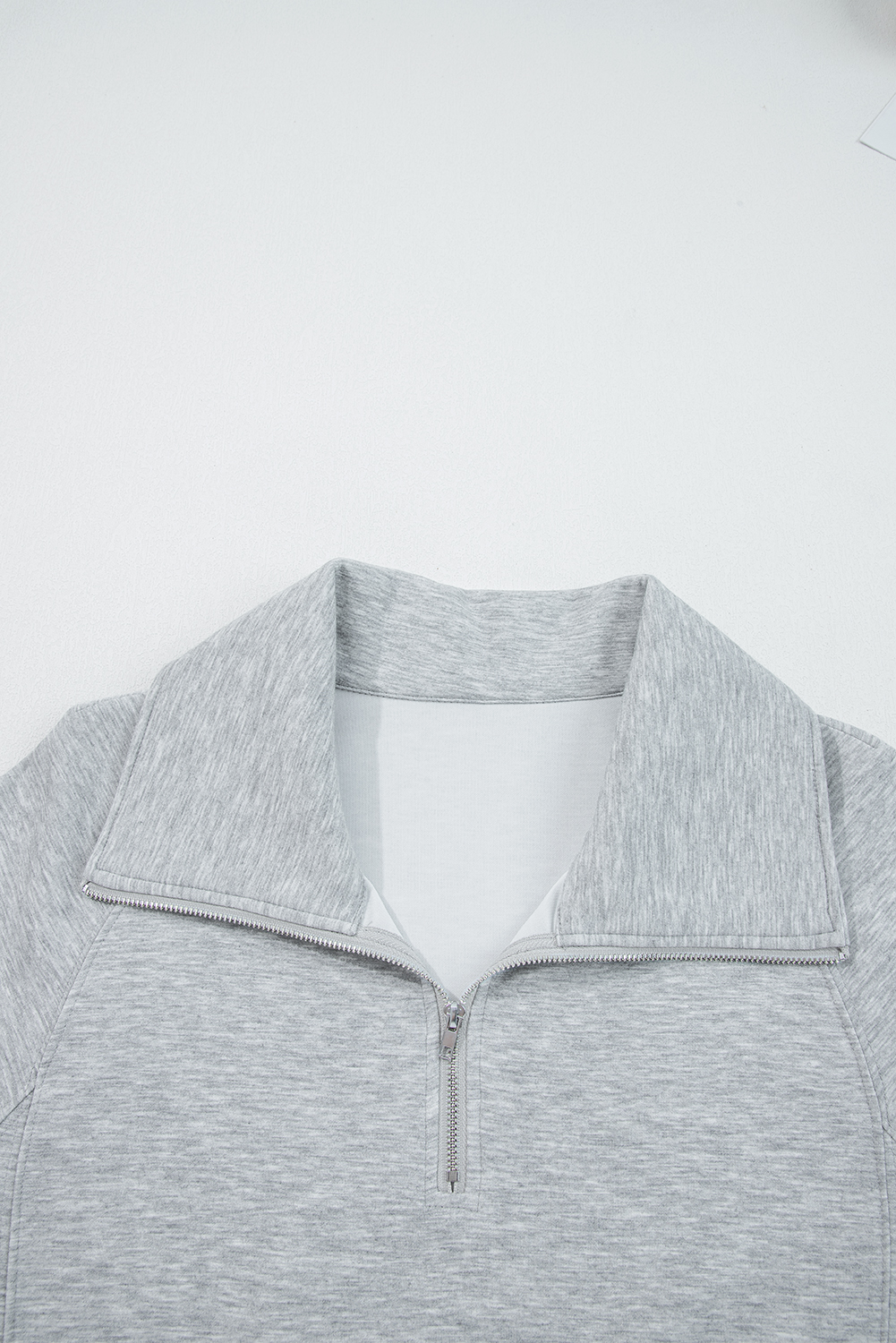 Black Zip Collar Long Sleeve Top Drawstring Pants Set