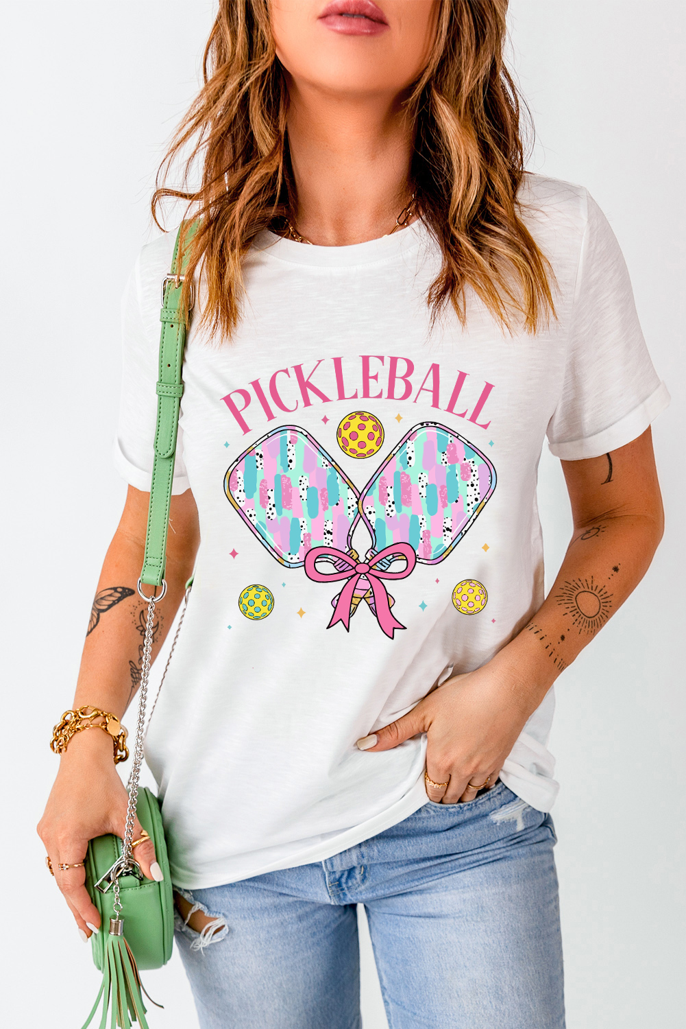 White PICKLEBALL Playful Graphic T Shirt