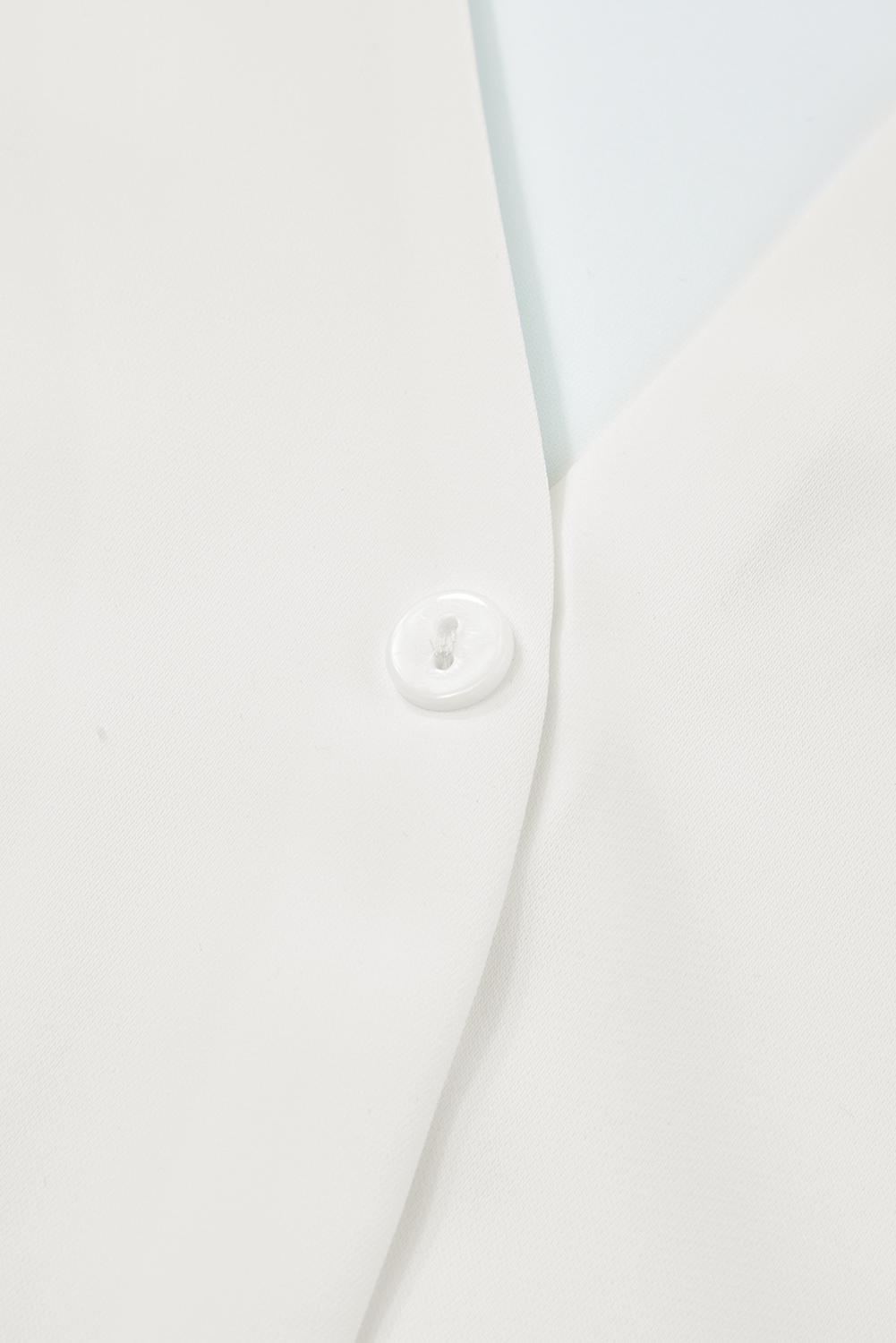 Black Silky Notched Neckline Petal Sleeve Blouse