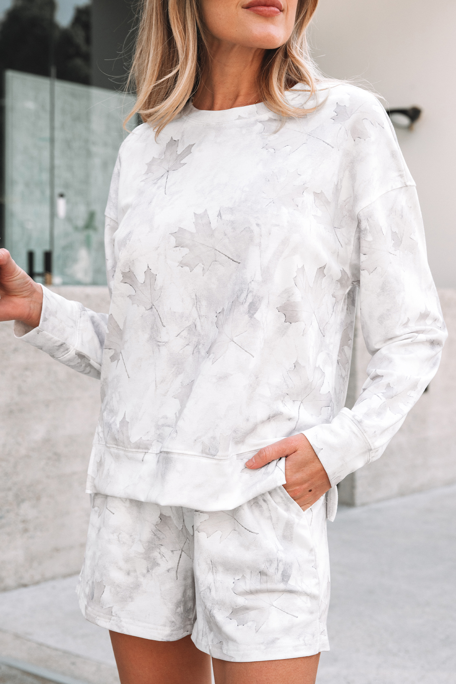 Beige Camo Print Baggy Drawstring Jogger Sweatpants