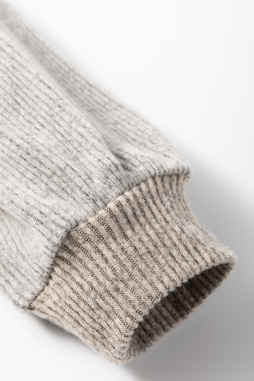 Contrast Ribbed Loose Fit Long Sleeve Top