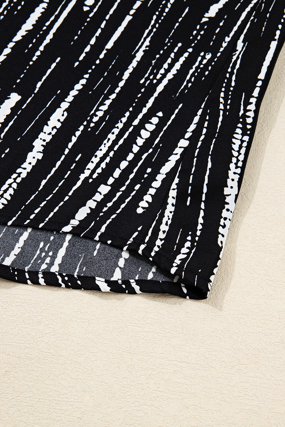 White Abstract Printed V Neck Fall Blouse