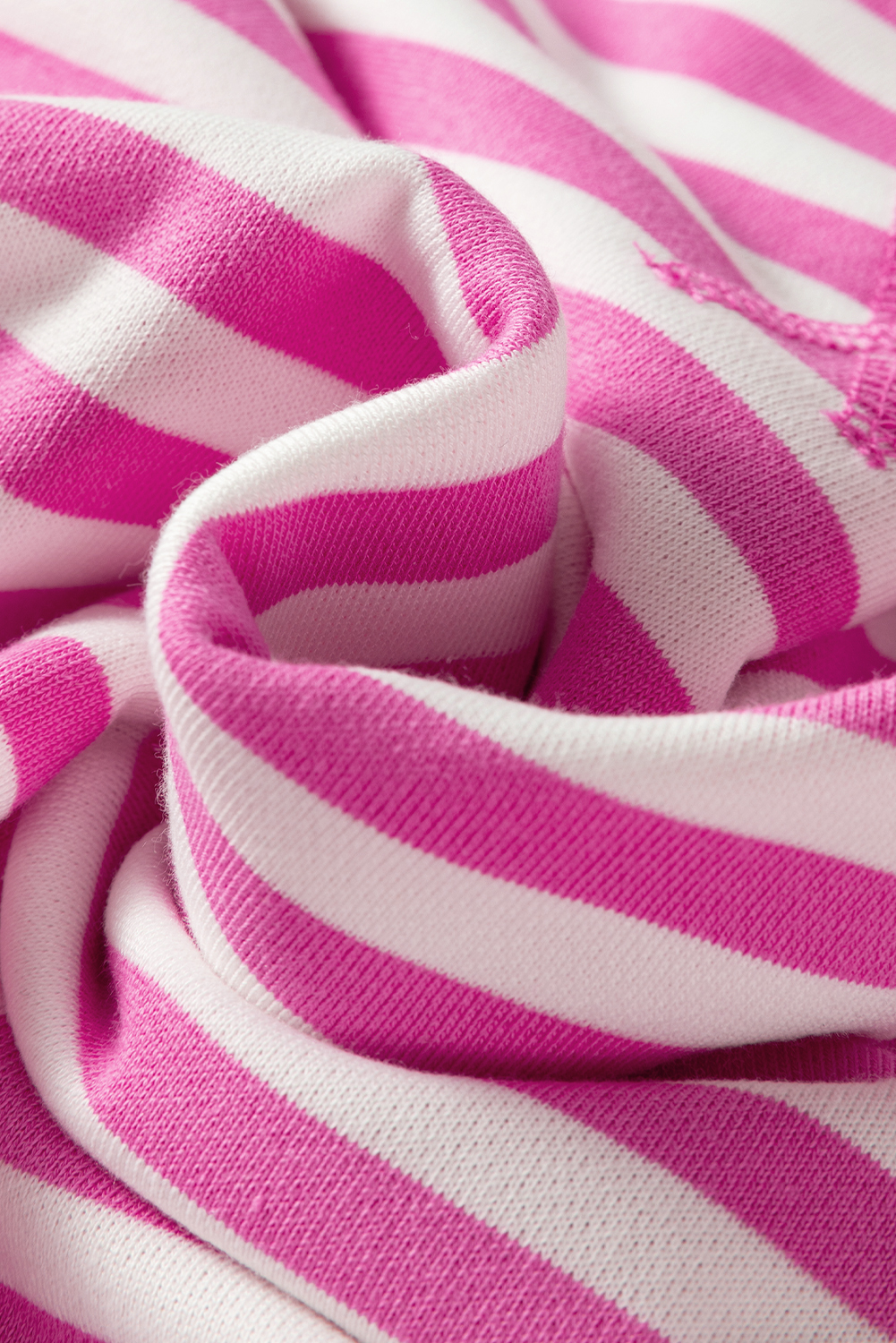 Red Stripe Contrast Ribbed Trim Crossed Stitch Drop Shoulder Sweatshirt