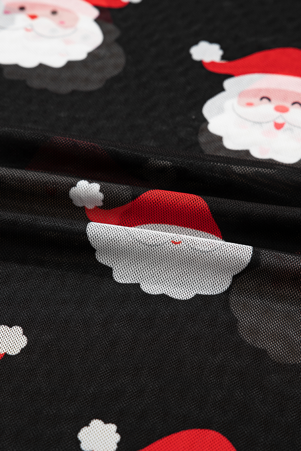 Black Christmas Fashion Print Slim Fit Long Sleeve Top