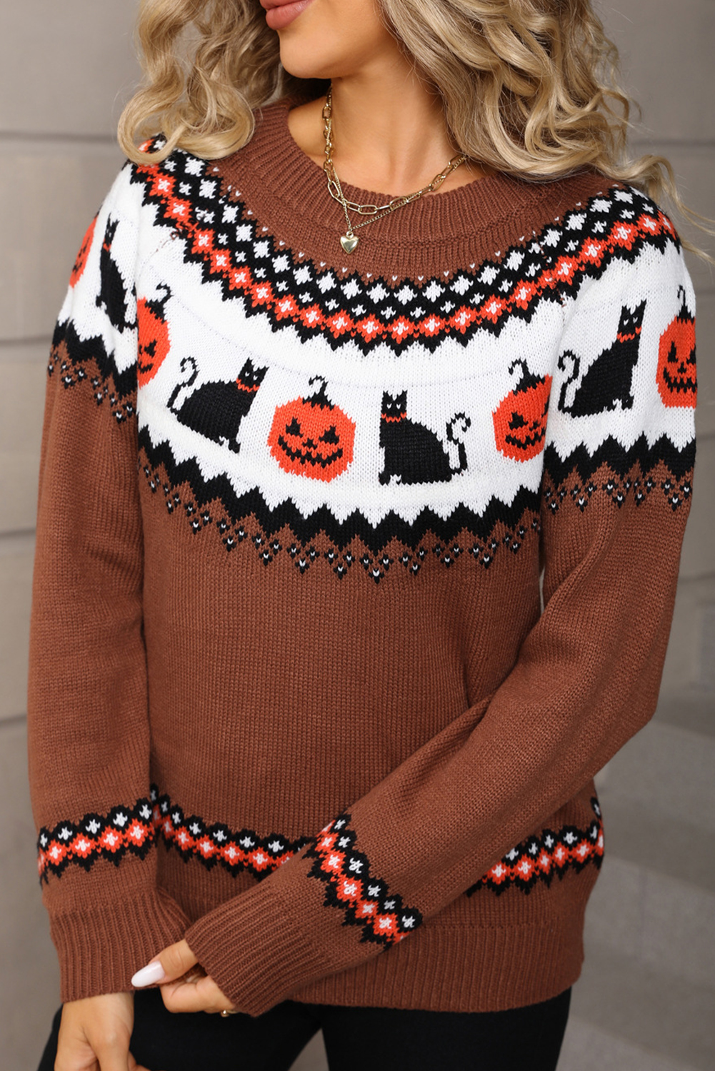 Coffee Pumpkin Jack-o-lantern Halloween Sweater