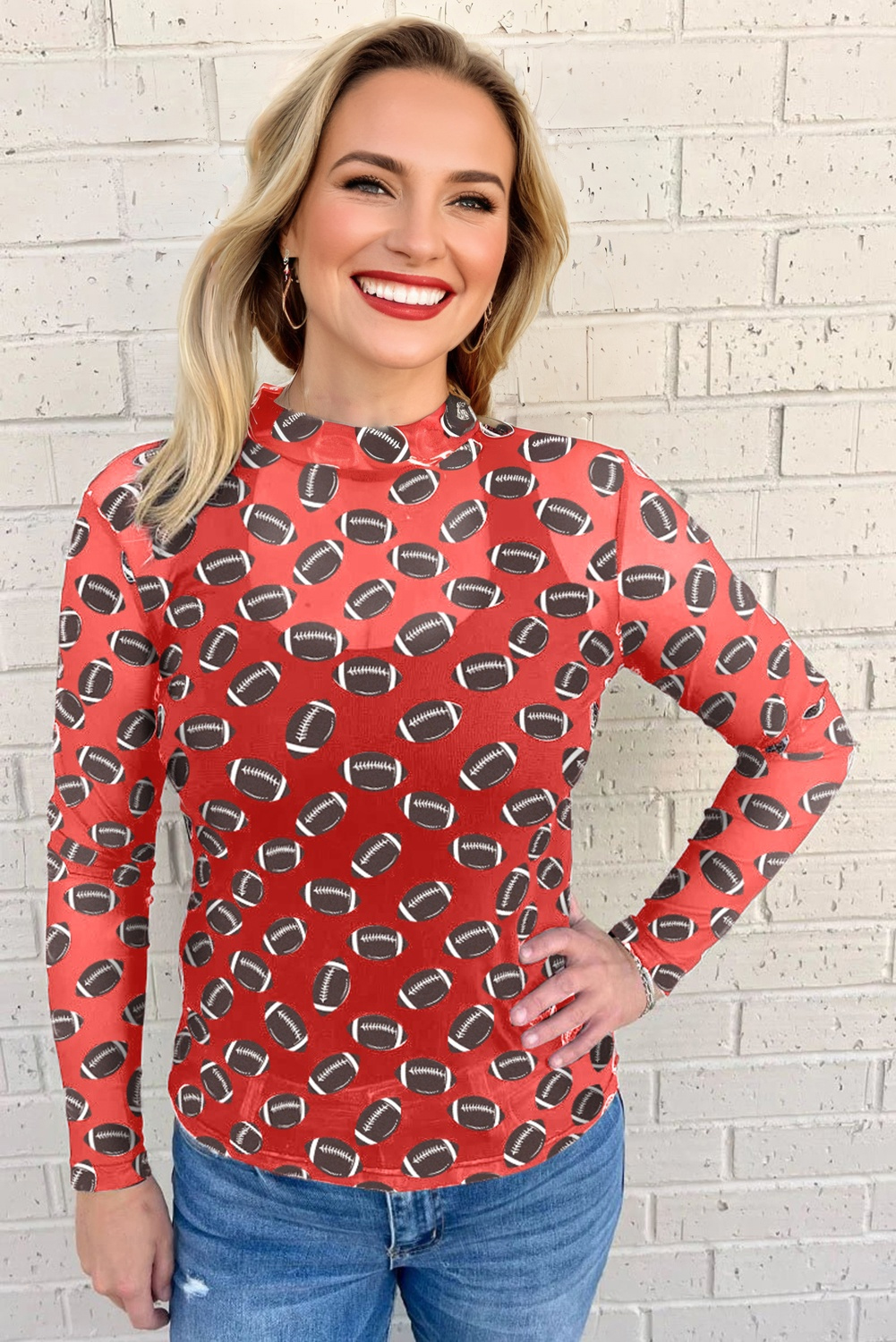 Black Christmas Fashion Print Slim Fit Long Sleeve Top