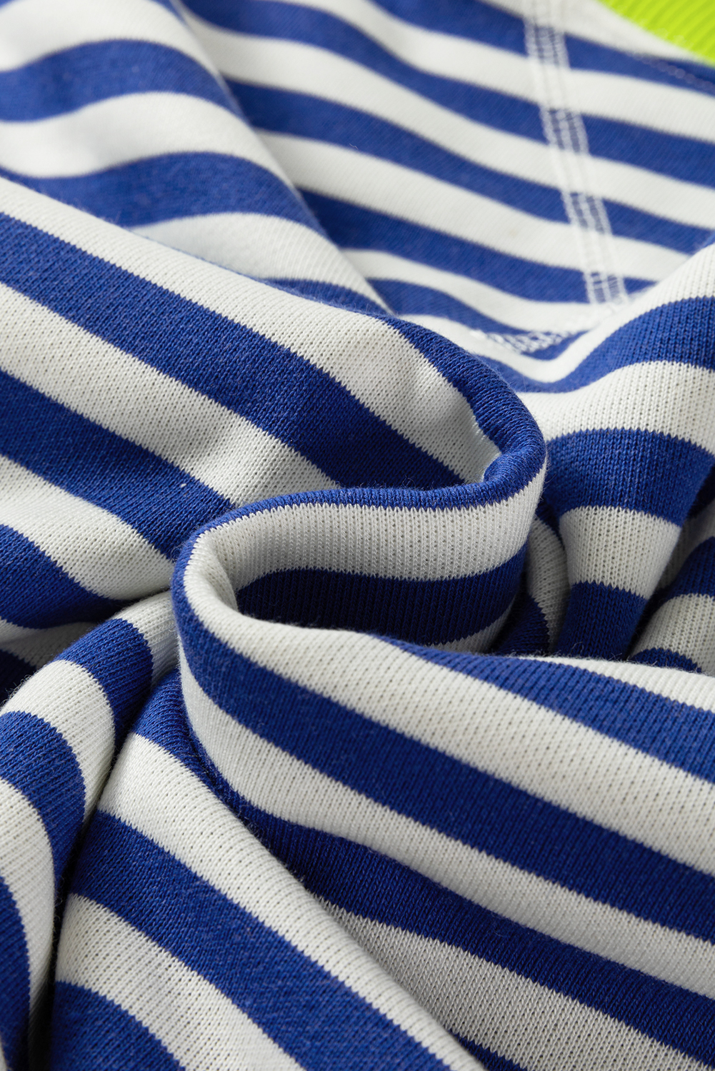 Red Stripe Contrast Ribbed Trim Crossed Stitch Drop Shoulder Sweatshirt