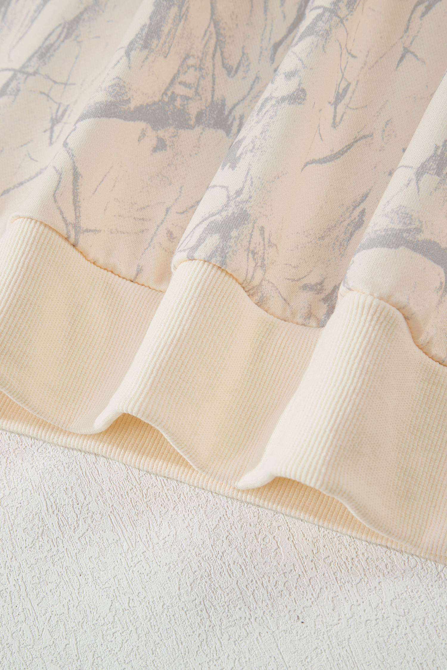 Beige Camo Print Baggy Drawstring Jogger Sweatpants