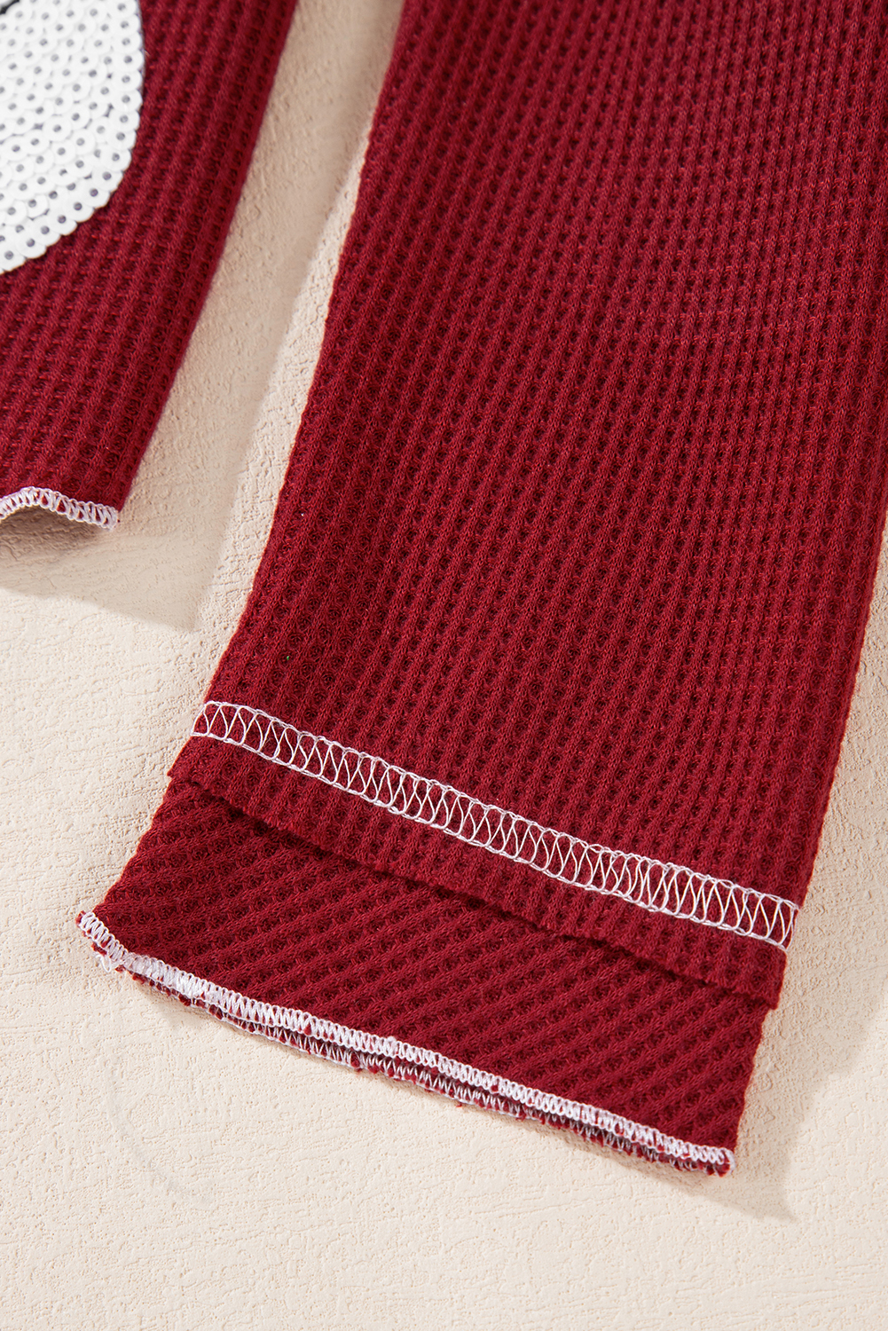 Smoke Gray Textured Round Neck Long Sleeve Top