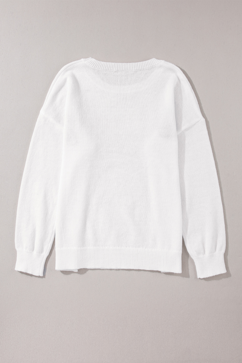 White Merry & Bright Round Neck Casual Sweater