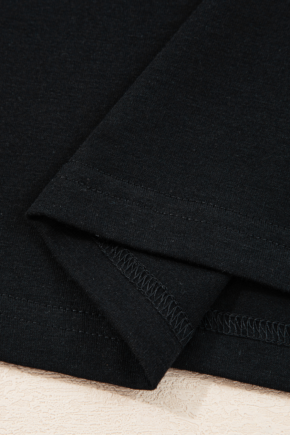 Black Lace Long Sleeve Insert Drop Shoulder Tee