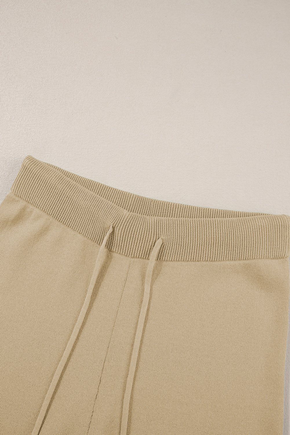 Blackish Green Contrast Trim Half Sleeve Top Drawstring Pants Loose 2pcs Sweater Suit