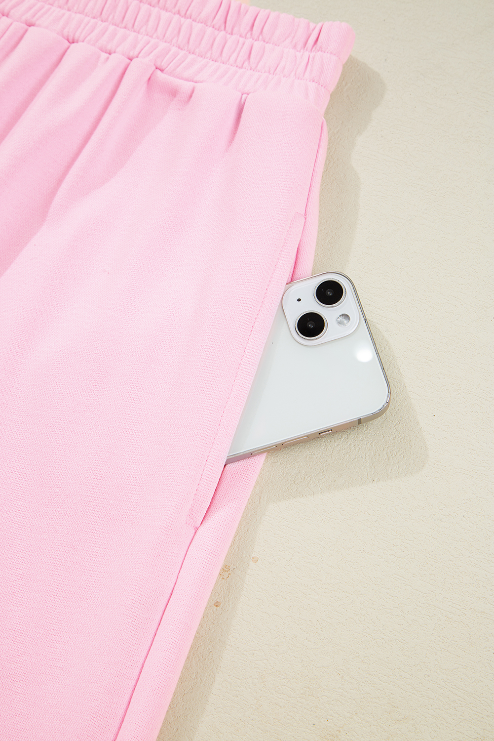 Phalaenopsis Chenille Heart Pattern Casual 2pcs Pants Set