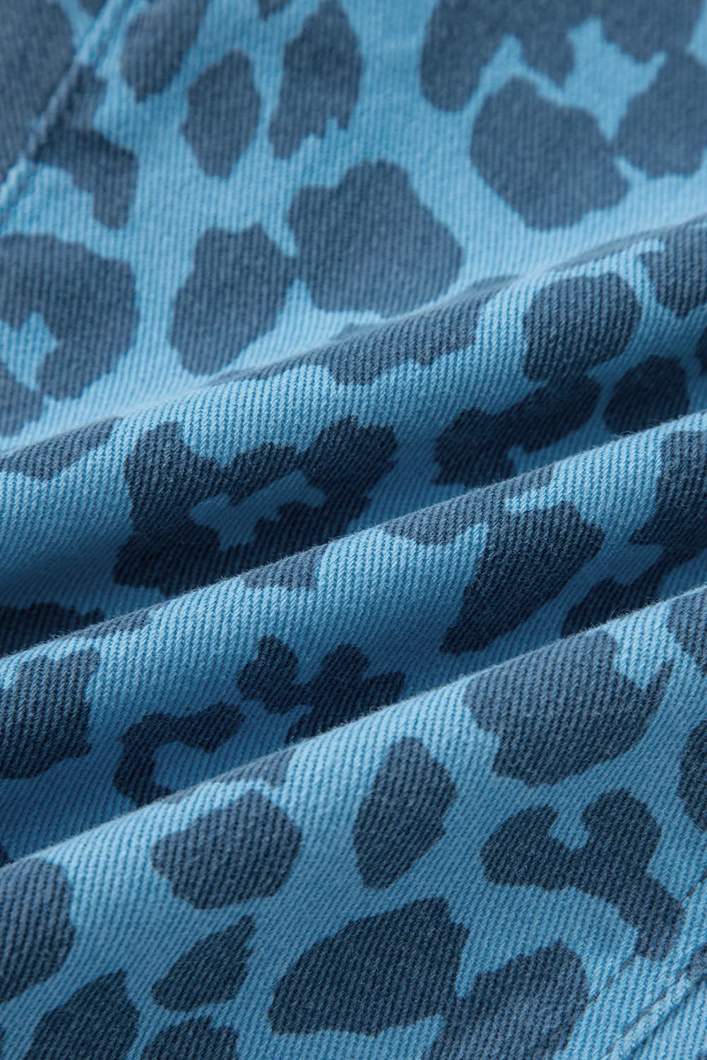 Khaki Leopard Print Straight Loose Jeans