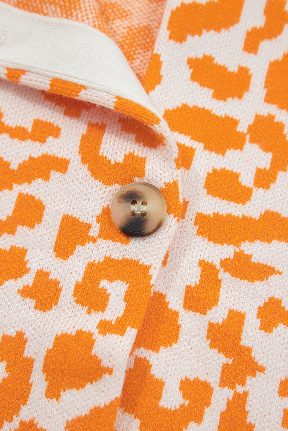 Black Leopard Drop Shoulder Chunky Knitted Cardigan Sweater