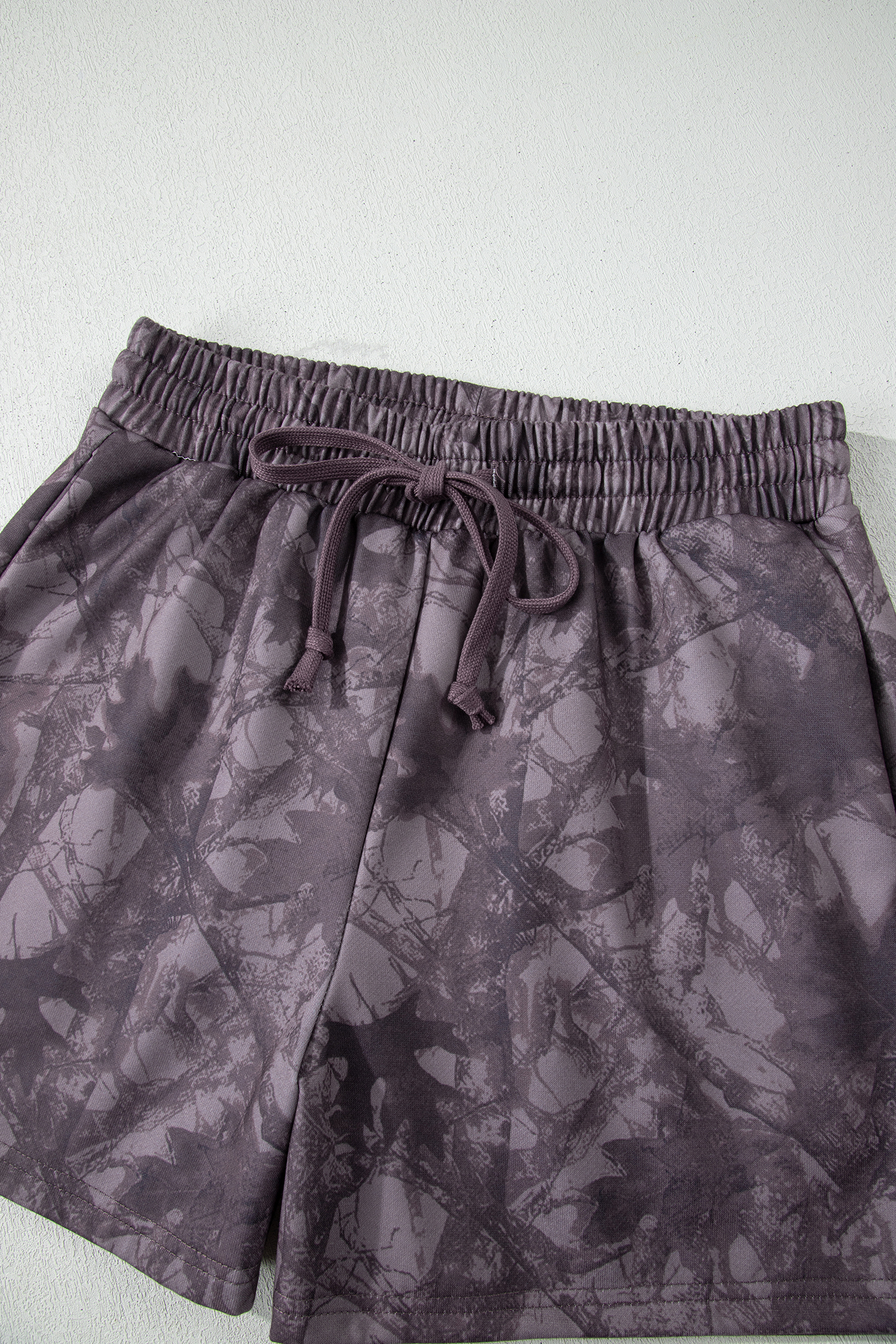 Beige Camo Print Baggy Drawstring Jogger Sweatpants