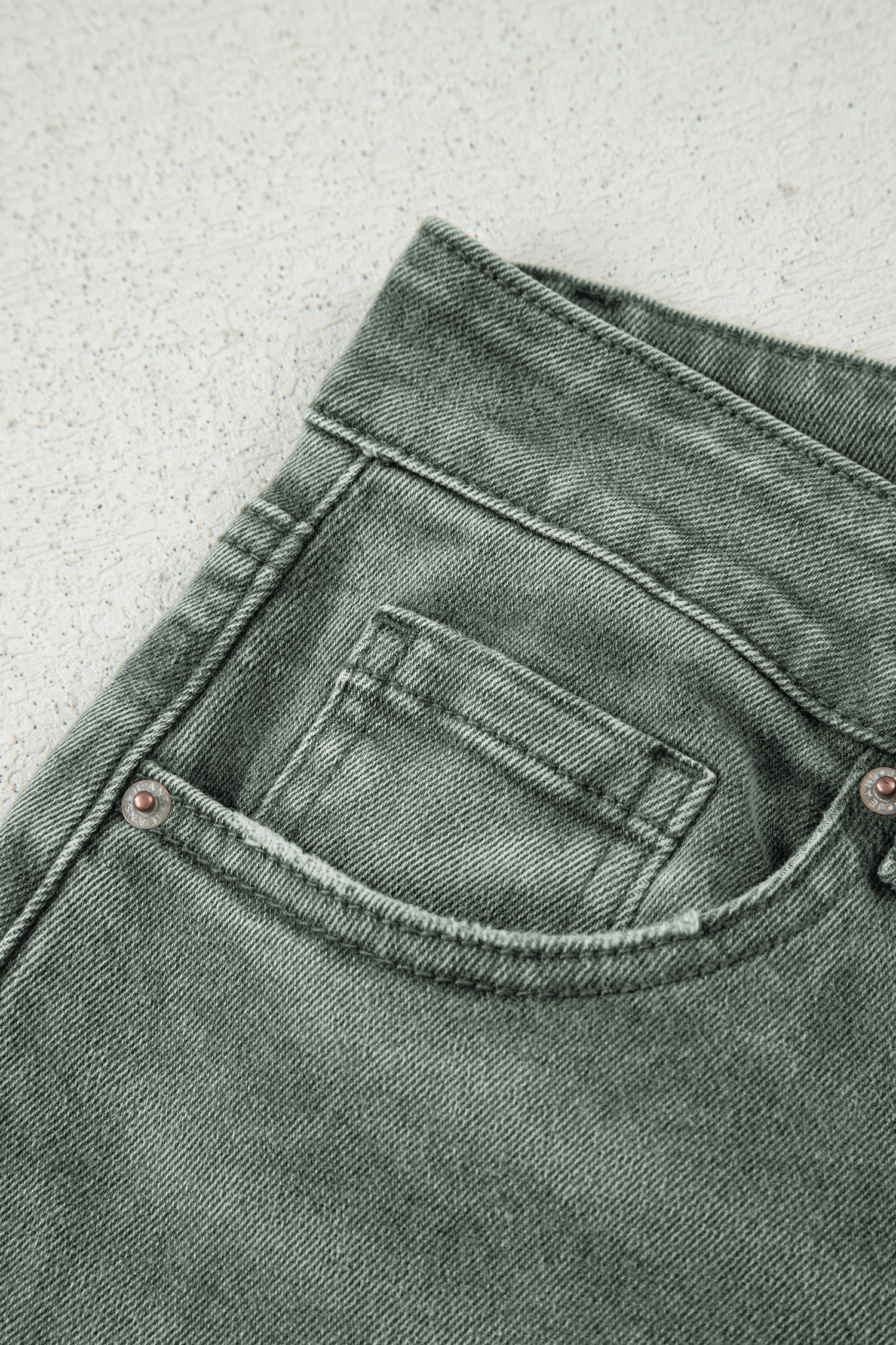 Four Leaf Clover Slight Distressed Raw Edge Wide Leg Jeans