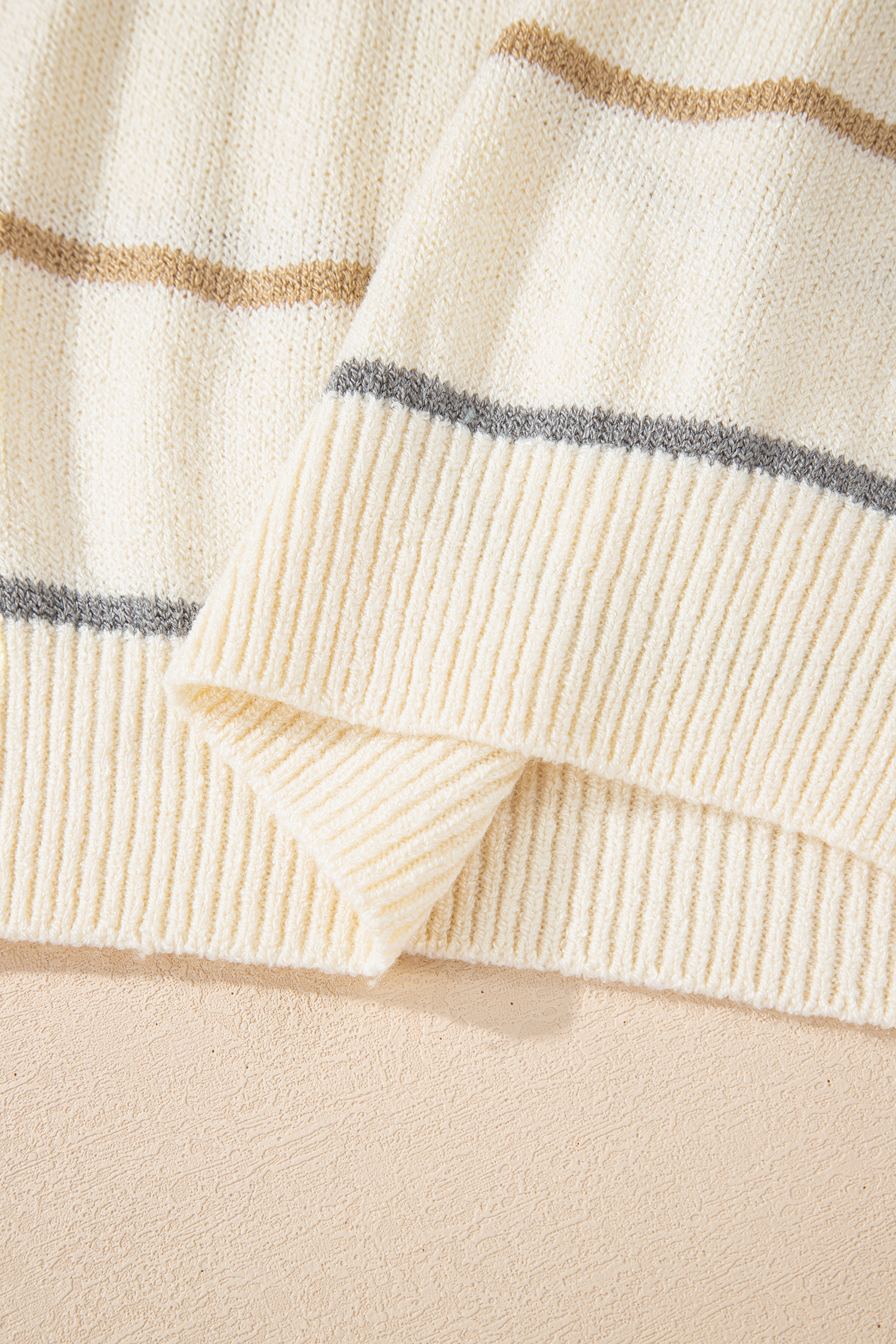 Multicolour Striped Buttoned Front V Neck Drop Shoulder Cardigan Sweater