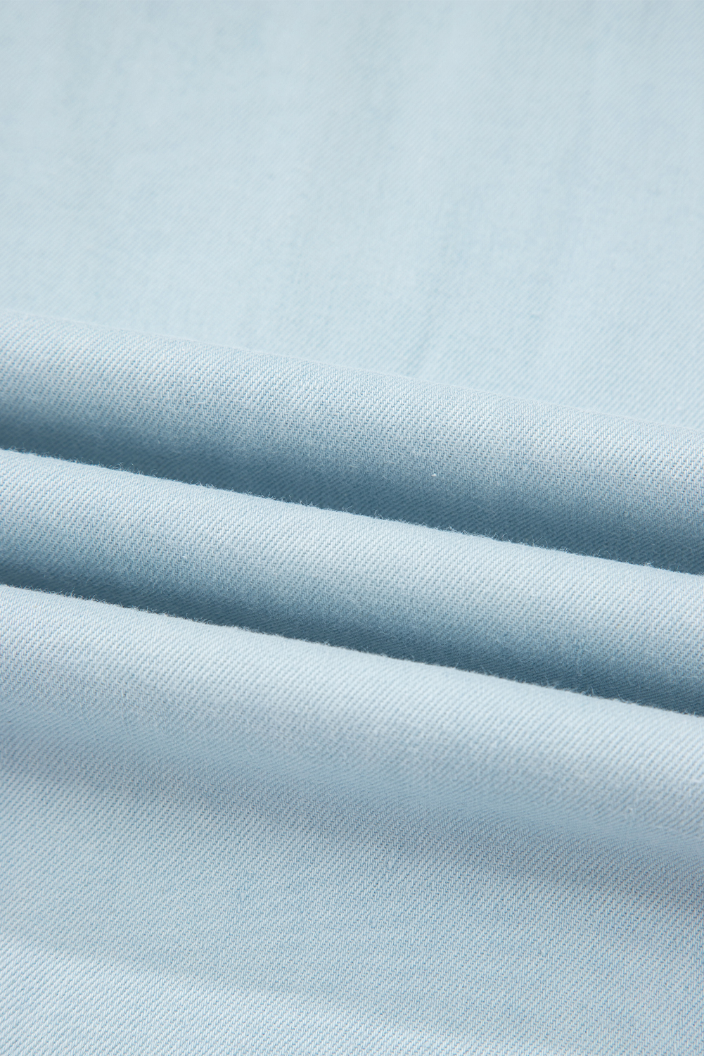 Beau Blue Light Wash Contrast Trim Center Seam Drawstring Elastic Waistband Wide Leg Denim Pants