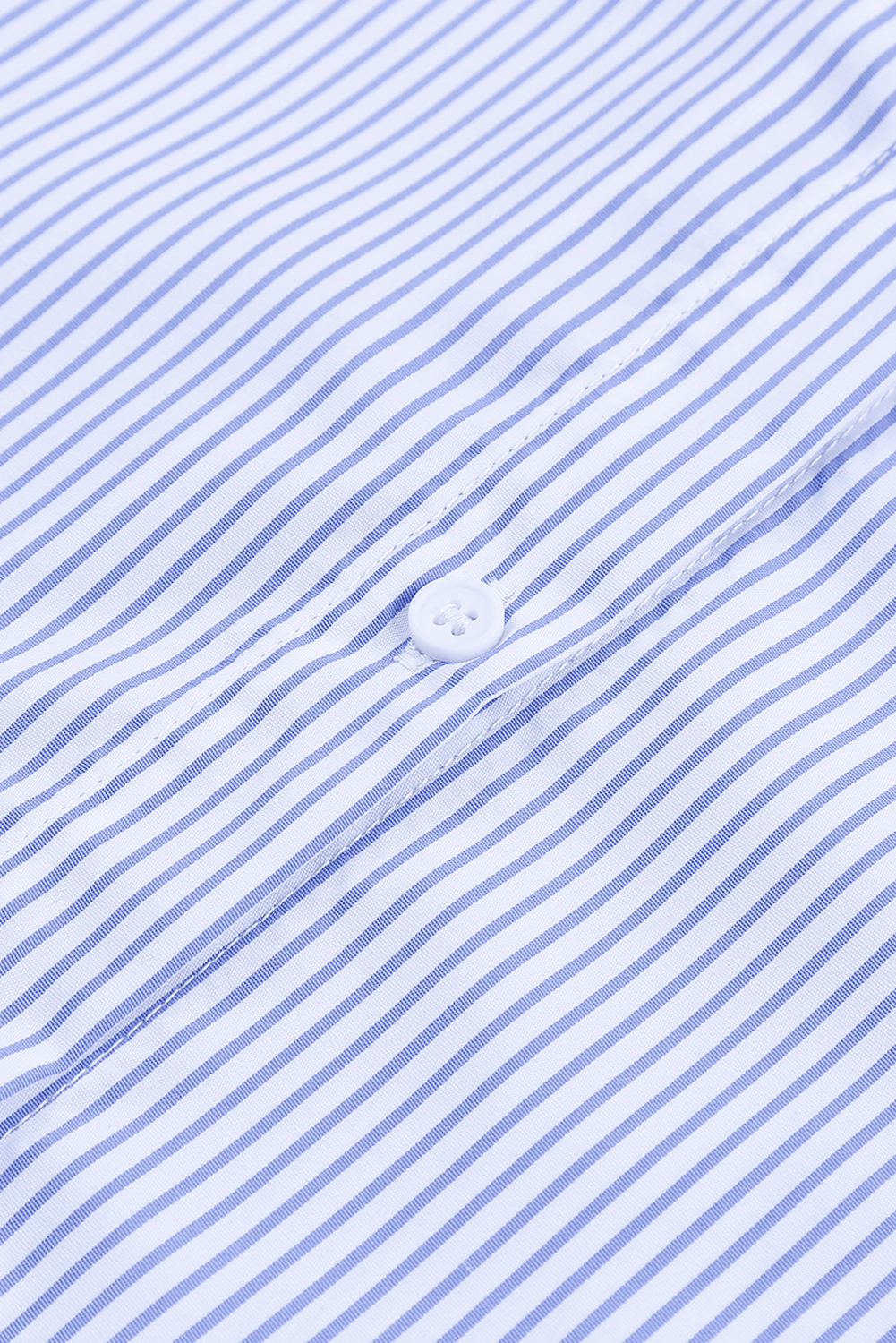 Red Stripe Smocked Cuffed Striped Boyfriend Shirt with Pocket