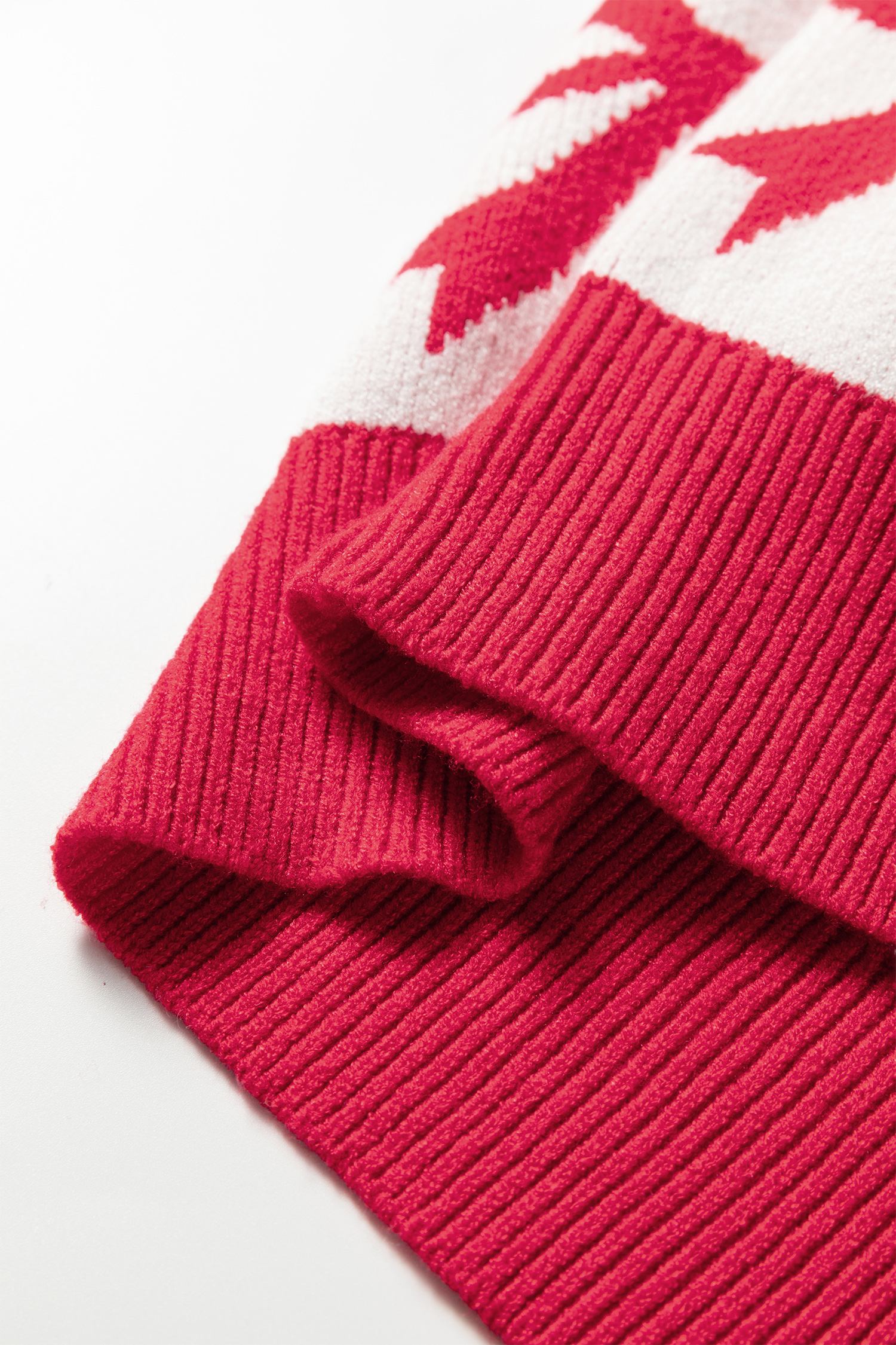 Black Bow Print 2-tone Rhombus Knit Loose Sweater