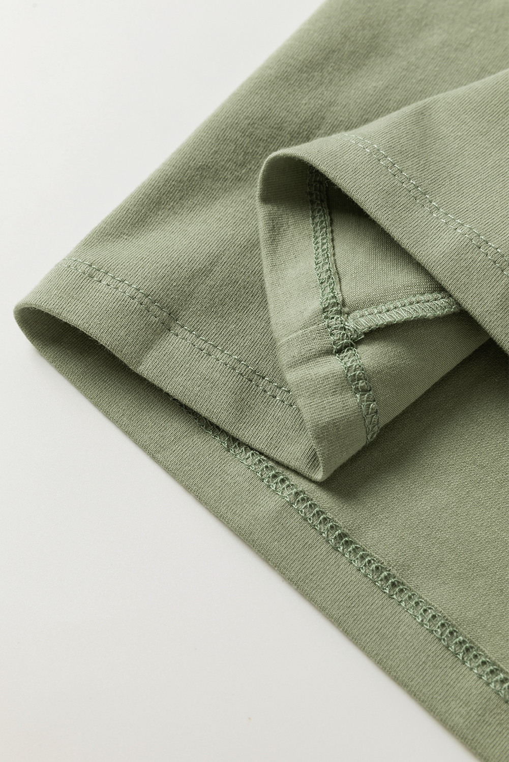 Pale Khaki Long Sleeve Buttons V Neck Slim Fit Top