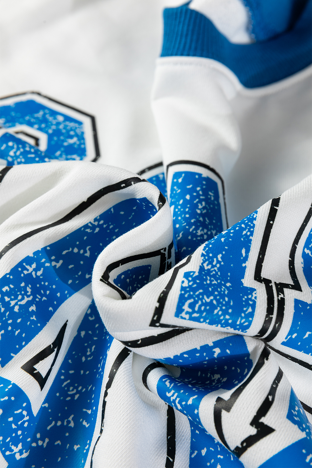 Black GAME DAY Letter Graphic Varsity Striped Detail Baggy Sweatshirt